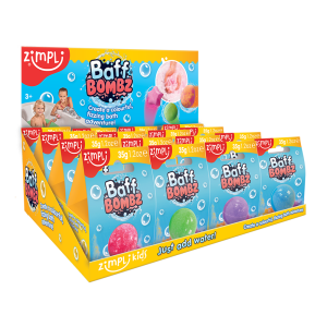 ZIMPLI BAFF BOMBZ ROUND - 40G - 1 BATH PACK - 16 COUNT CDU (RRP £1.00)