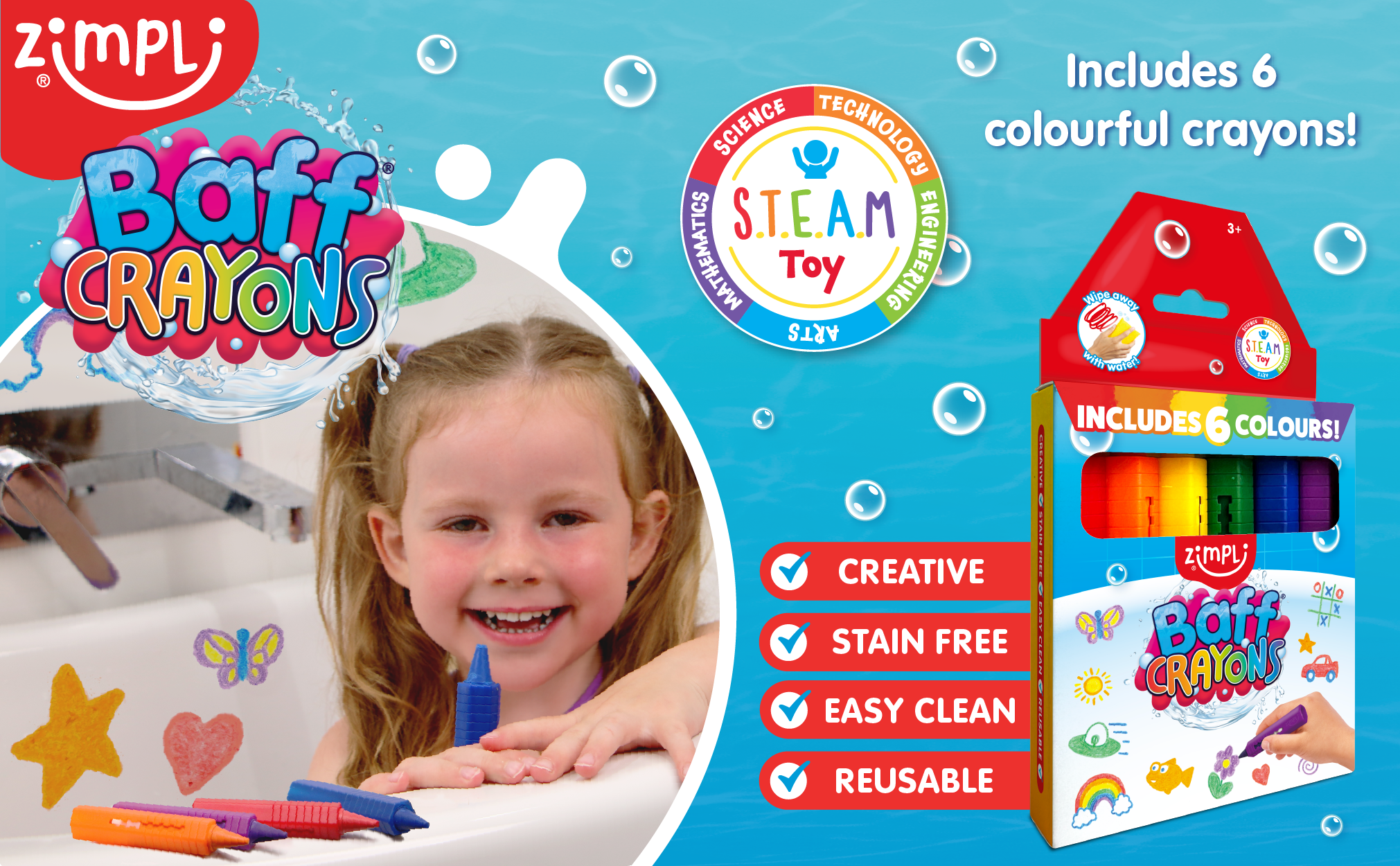 ZIMPLI BAFF CRAYONS - 6 PACK - 16 COUNT INNER (RRP £4.99) - Image 4