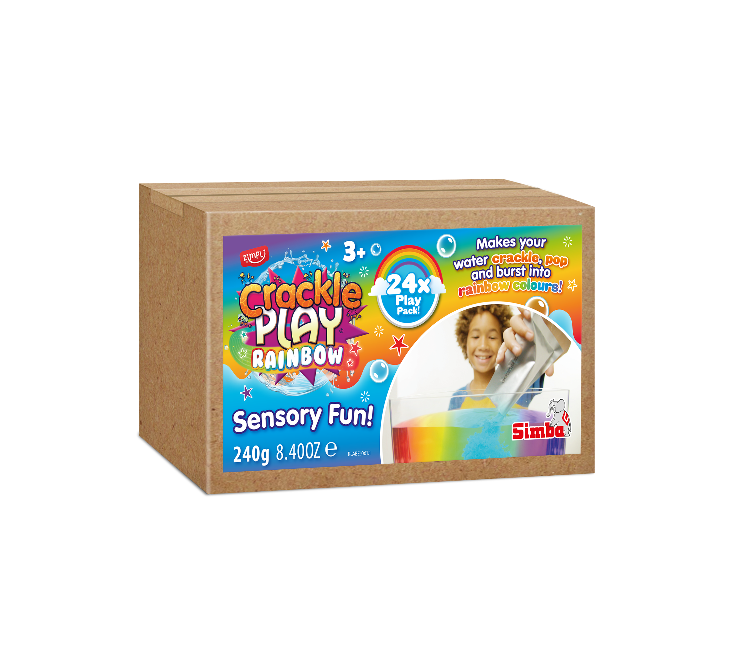 ZIMPLI CRACKLE PLAY RAINBOW - SENSORY FUN - MIXED COLOURS - 12 COUNT OUTER (RRP £14.99)