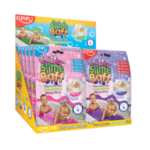 ZIMPLI GLITTER SLIME BAFF - MIXED COLOURS - PINK & PURPLE - 10 COUNT CDU (RRP £4.99)