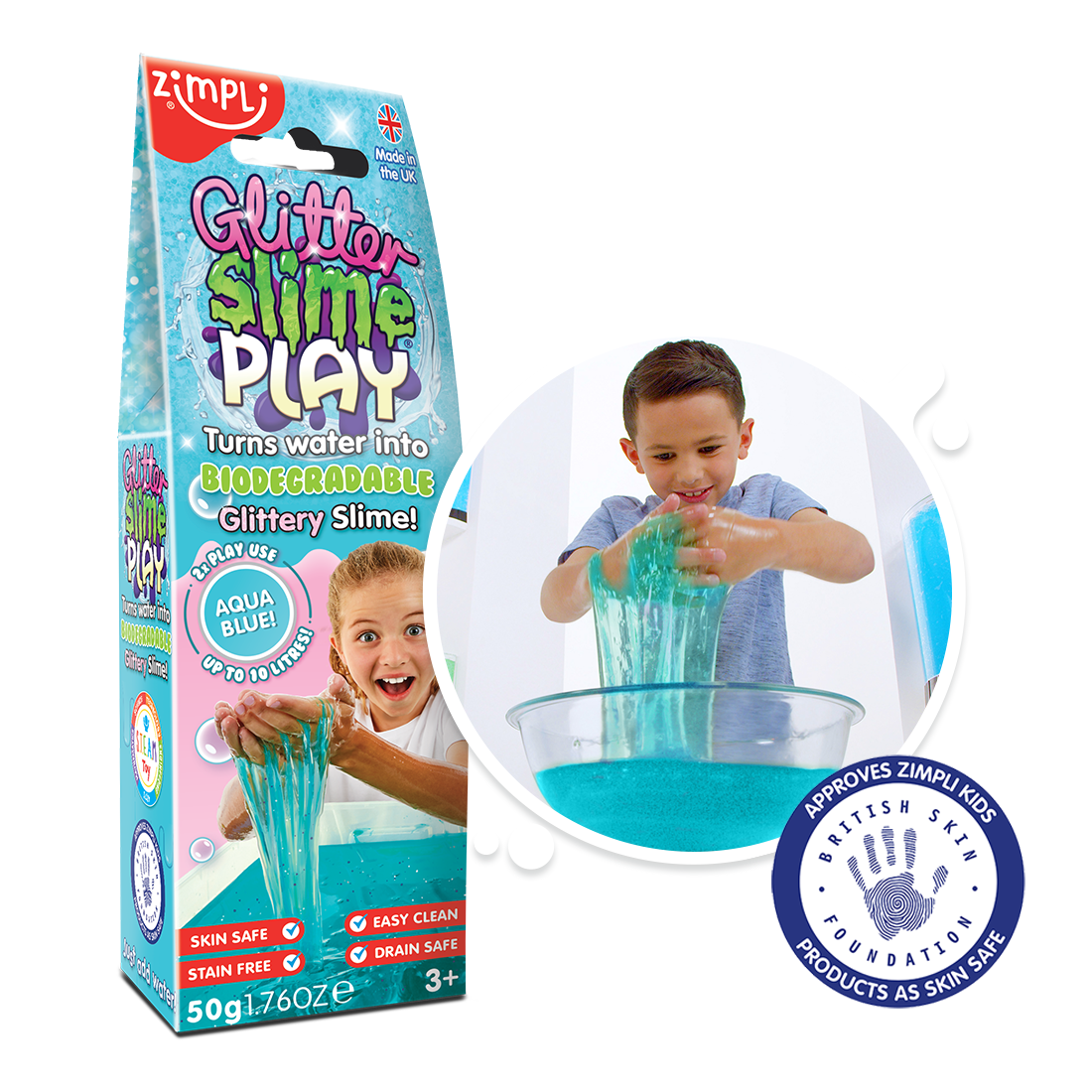 ZIMPLI GLITTER SLIME PLAY 50G - MIXED PINK & AQUA - 16 COUNT CDU (RRP £2.99) - Image 4