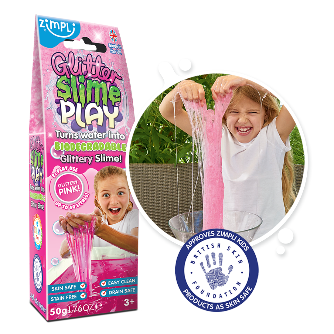 ZIMPLI GLITTER SLIME PLAY 50G - MIXED PINK & AQUA - 16 COUNT CDU (RRP £2.99) - Image 6