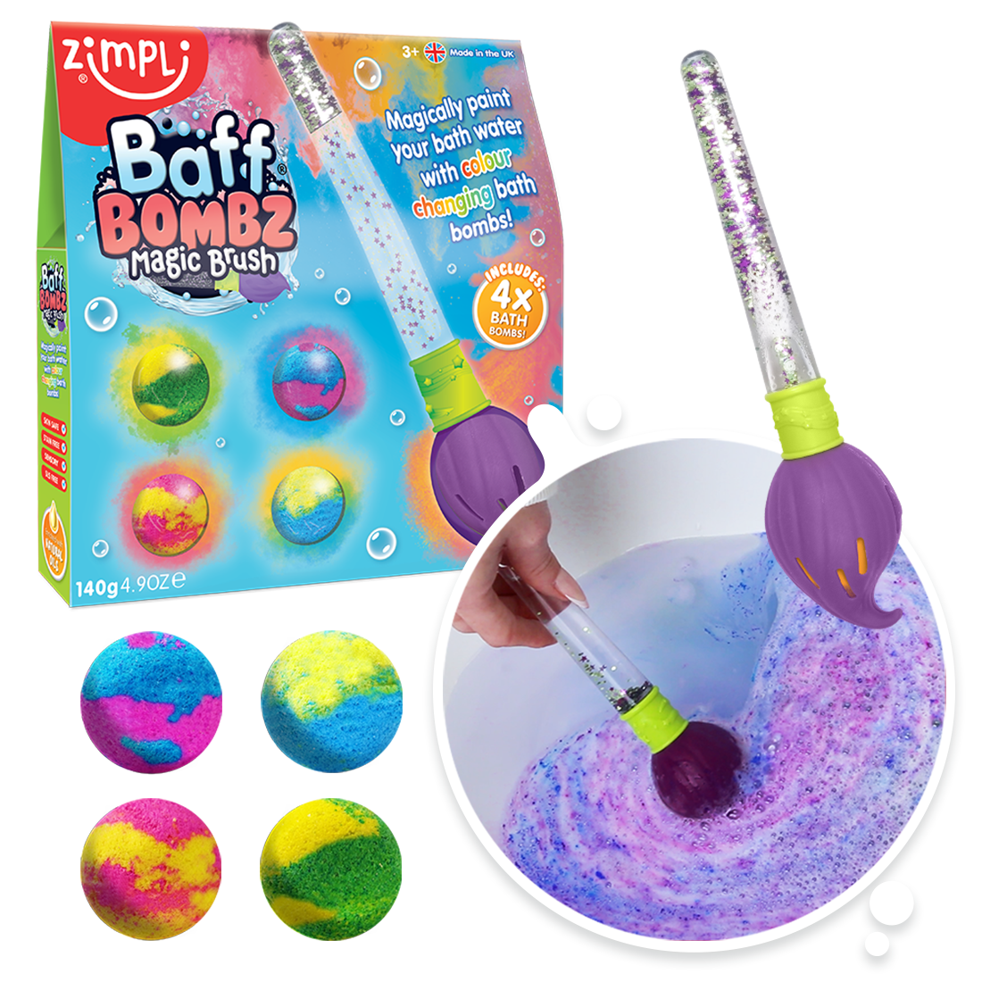 ZIMPLI BAFF BOMBZ MAGIC BRUSH - 6 COUNT CASE (RRP £11.99)