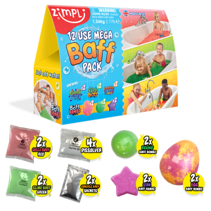 ZIMPLI MEGA BAFF PACK - 12 USE PACK - INCLUDING BAFF BOMBZ - 4 COUNT CASE (RRP £14.99)