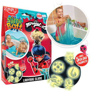 ZIMPLI MIRACULOUS SLIME BAFF WITH GID FIGURES - GREEN & AQUA - 12 COUNT CASE (RRP £5.99)