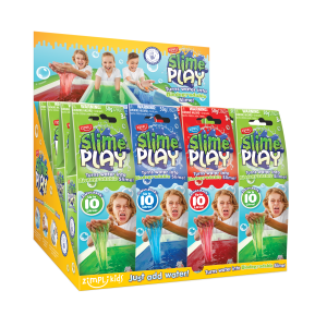 ZIMPLI SLIME PLAY 50G - MIXED COLOURS - RED, BLUE & GREEN - 16 COUNT CDU (RRP £2.99)