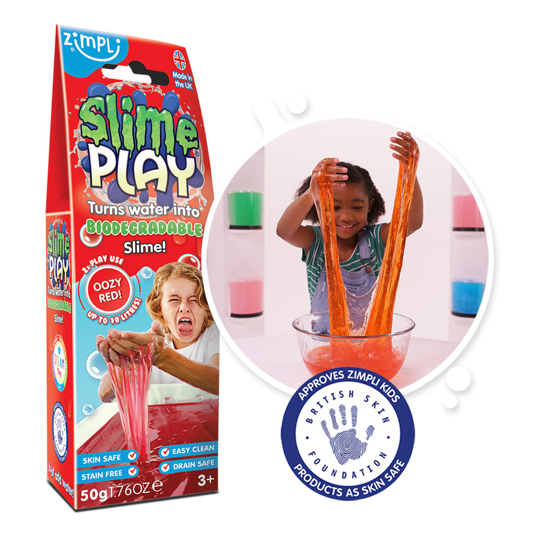 ZIMPLI SLIME PLAY 50G - MIXED COLOURS - RED, BLUE & GREEN - 16 COUNT CDU (RRP £2.99) - Image 5
