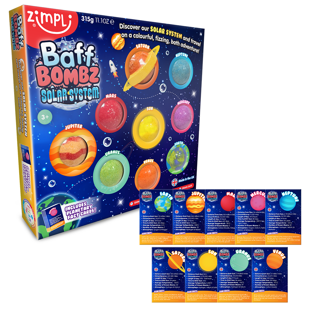 ZIMPLI SOLAR SYSTEM BAFF BOMBZ - 12 COUNT CASE (RRP £9.99)