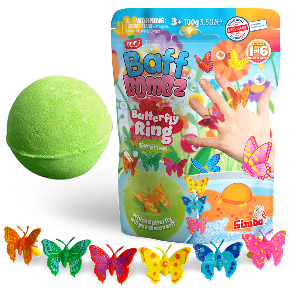 ZIMPLI BAFF BOMBZ – BUTTERFLY RING SURPRISE! – 24 COUNT CDU (RRP £4.99) - Image 2