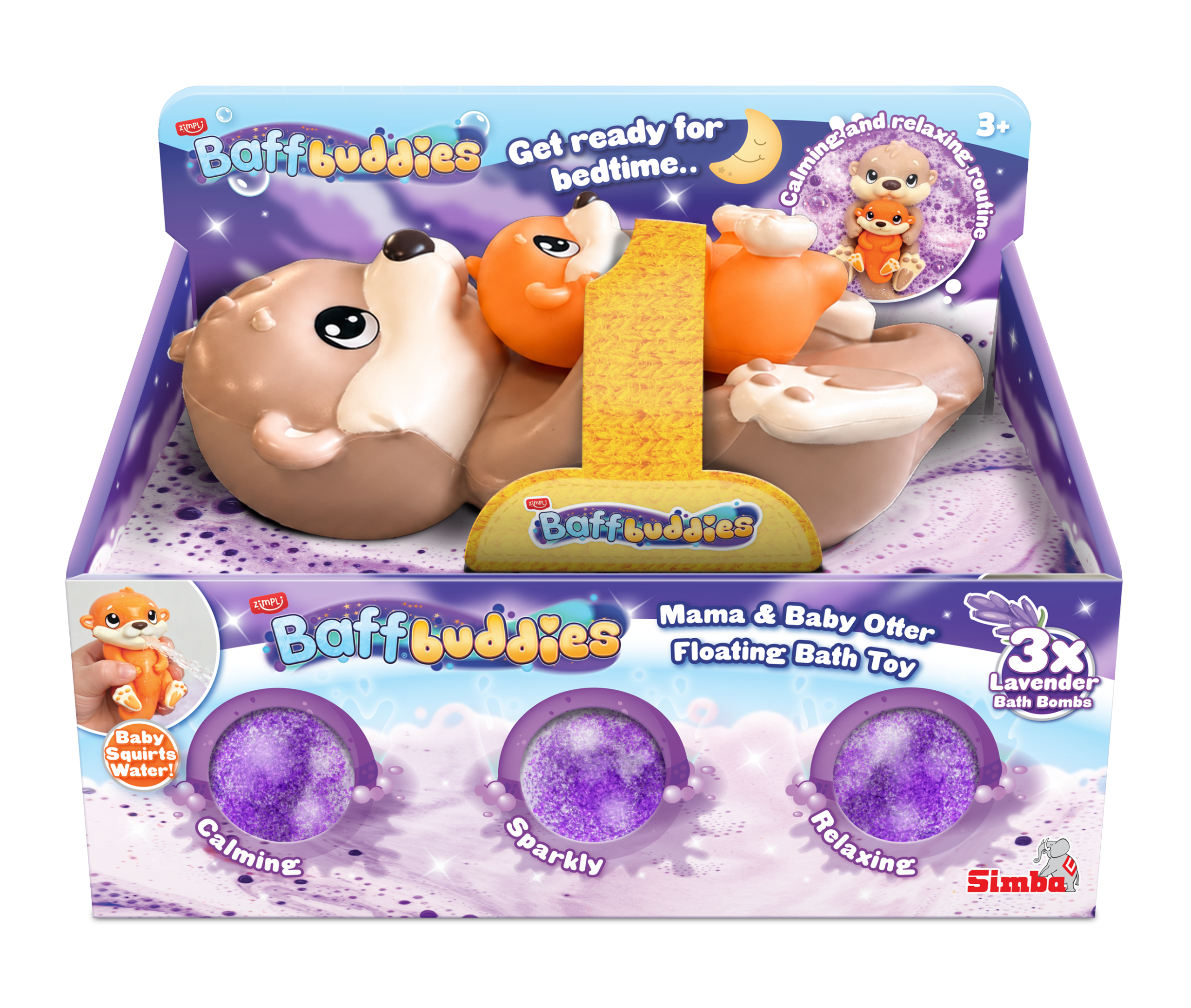 ZIMPLI BAFF BUDDIES - OTTER FLOATING BATH TOY WITH BAFF BOMBZ - 12 COUNT CASE (RRP £14.99)