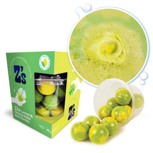 ZIMPLI Z'S - BOBA TEA BATH BOMBS - LEMON & MATCHA - 12 x 15G - 12 COUNT CASE (RRP £7.99)
