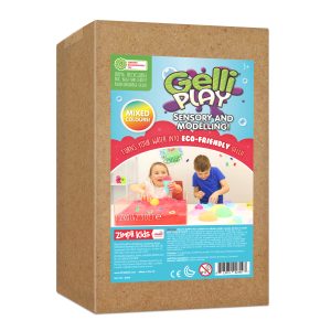 GELLI PLAY - SENSORY & MODELLING FUN - MIXED COLOURS (RED, ORANGE, AQUA & YELLOW) - 1.2KG - 6 COUNT CASE (RRP £19.99)