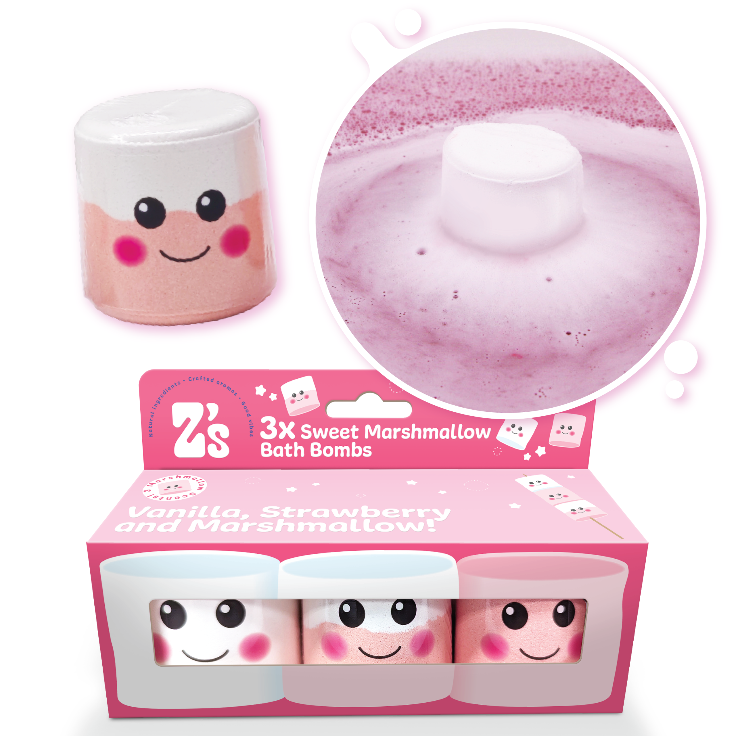 ZIMPLI Z'S - SWEET MARSHMALLOW BATH BOMBS 20 COUNT OUTER (RRP £8.99)