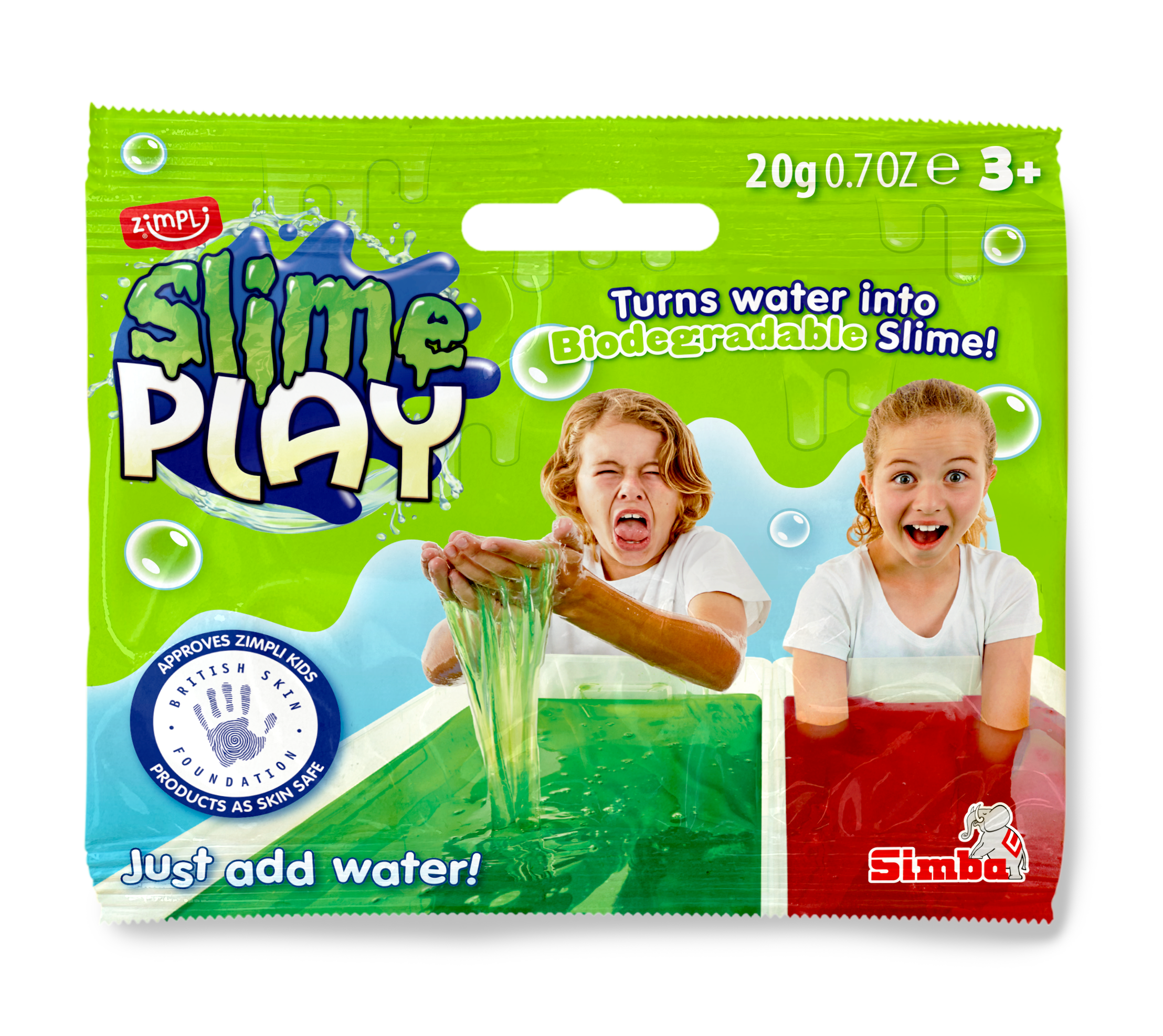 SLIME PLAY FOIL BAGS - 20G CLIP STRIP 12 COUNT INNER WITH CLIP STRIP (RRP £1.00)