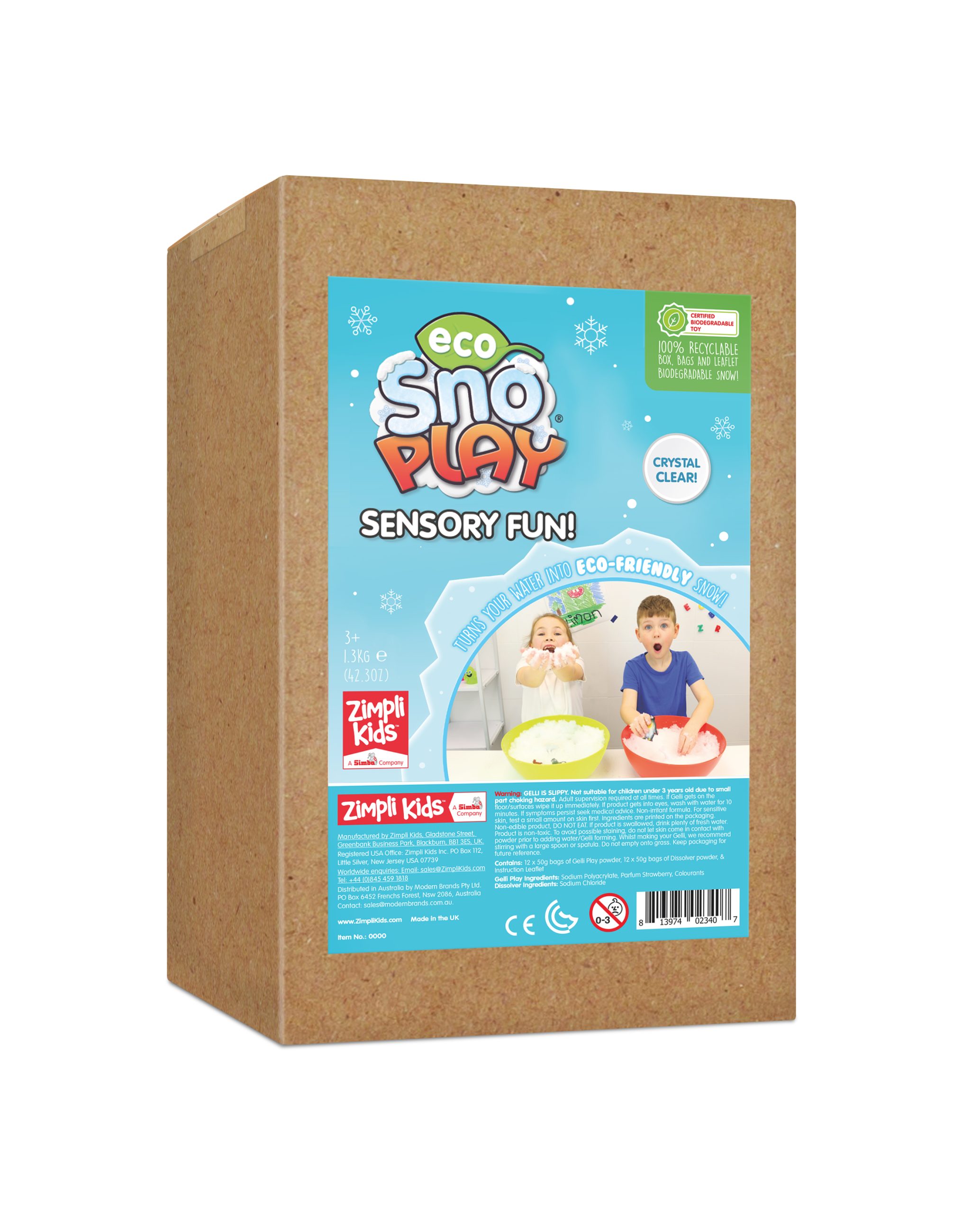 SNO PLAY - SENSORY FUN - WINTER WHITE - 1.2KG 6 COUNT CASE (RRP £19.99)