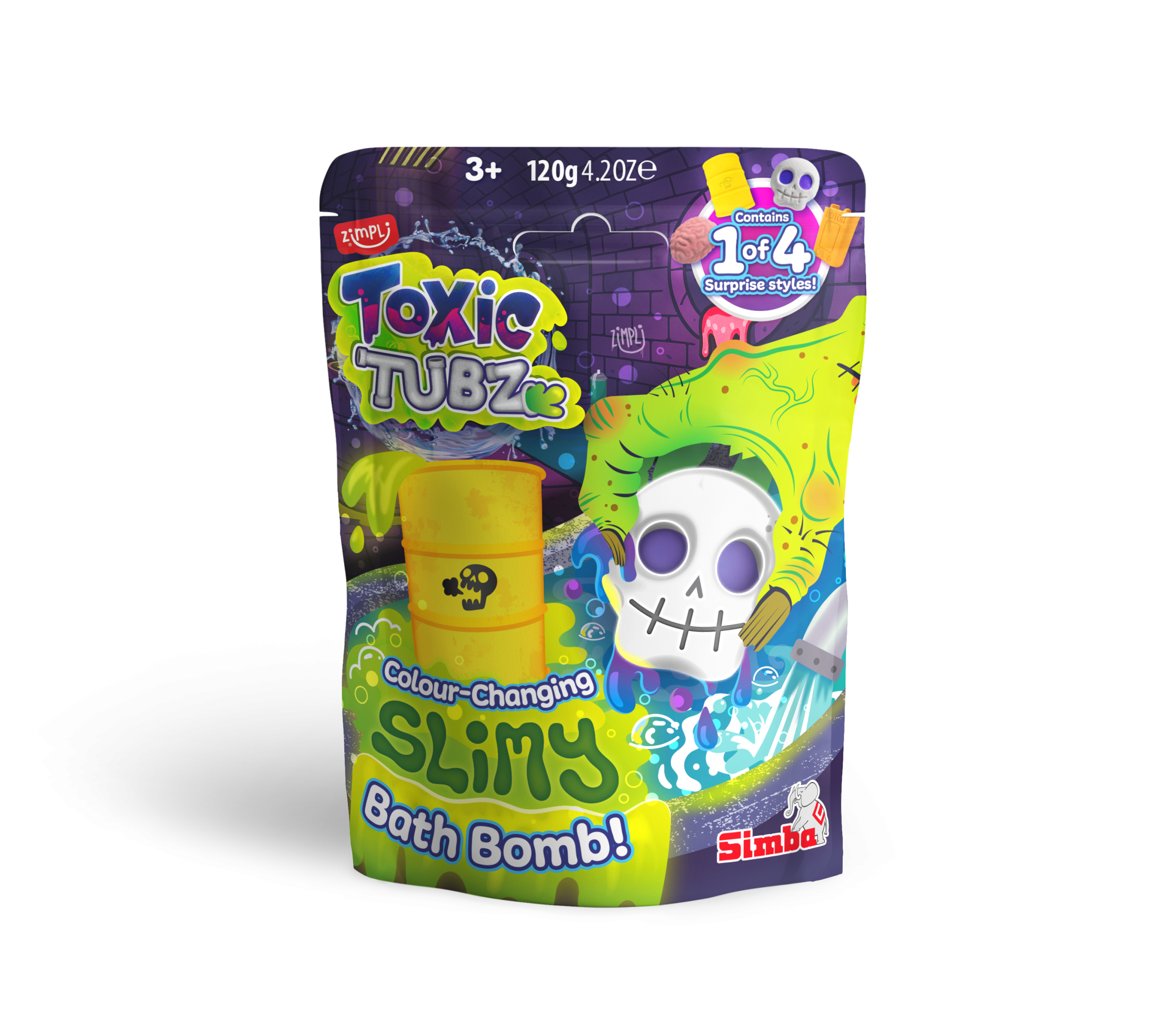 ZIMPLI TOXIC TUBZ - SLIMY BAFF BOMBZ - 120g - 24 COUNT CASE (RRP £4.99) - Image 2
