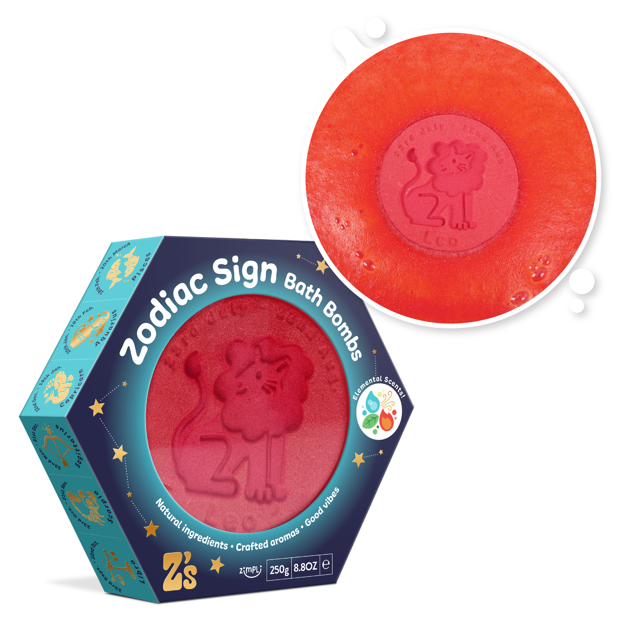 Z's ZODIAC SIGNS BATH BOMBS 250g 12 COUNT INNER (RRP £7.99) - Image 6